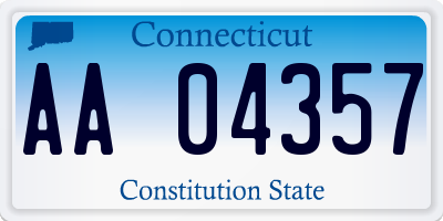 CT license plate AA04357