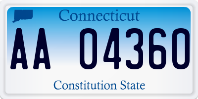 CT license plate AA04360