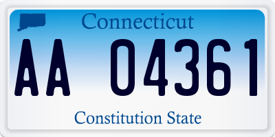 CT license plate AA04361
