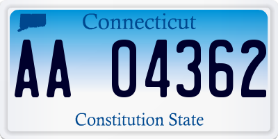 CT license plate AA04362