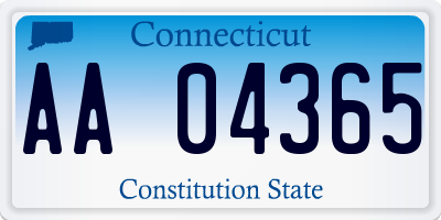 CT license plate AA04365