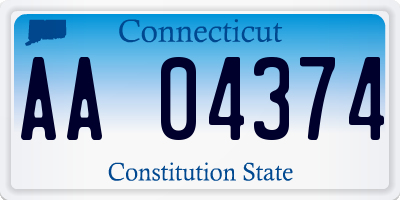 CT license plate AA04374