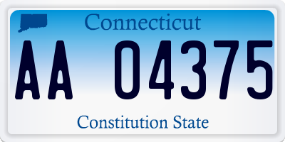 CT license plate AA04375