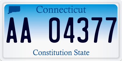 CT license plate AA04377