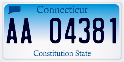 CT license plate AA04381