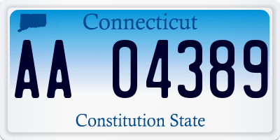 CT license plate AA04389