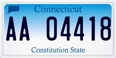 CT license plate AA04418