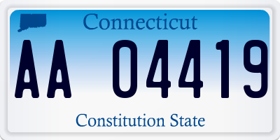 CT license plate AA04419