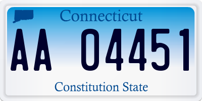 CT license plate AA04451