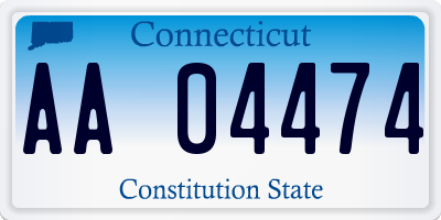 CT license plate AA04474