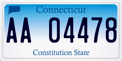 CT license plate AA04478