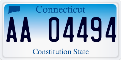 CT license plate AA04494