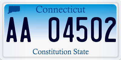 CT license plate AA04502