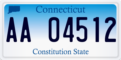 CT license plate AA04512