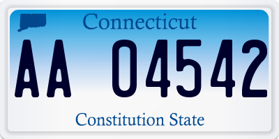 CT license plate AA04542