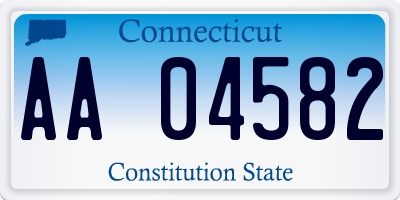 CT license plate AA04582