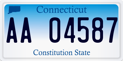 CT license plate AA04587