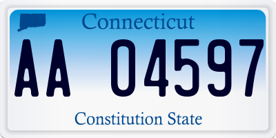 CT license plate AA04597