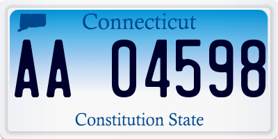 CT license plate AA04598