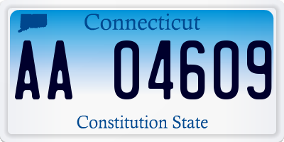 CT license plate AA04609