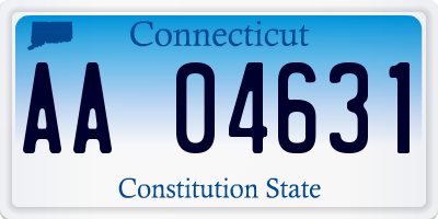 CT license plate AA04631