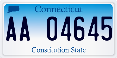 CT license plate AA04645