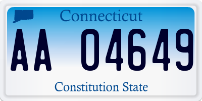 CT license plate AA04649