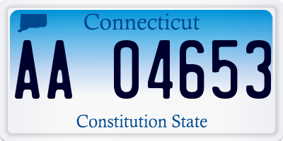 CT license plate AA04653