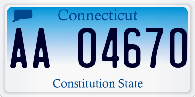 CT license plate AA04670