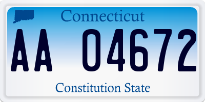 CT license plate AA04672