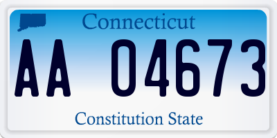 CT license plate AA04673