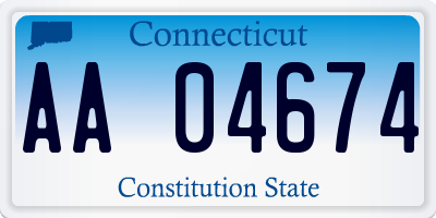 CT license plate AA04674