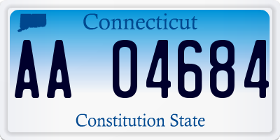 CT license plate AA04684