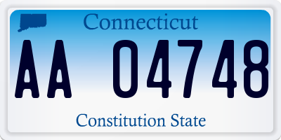 CT license plate AA04748