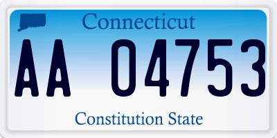 CT license plate AA04753