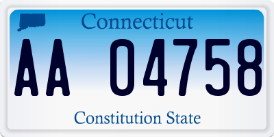 CT license plate AA04758