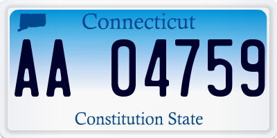 CT license plate AA04759