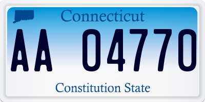 CT license plate AA04770