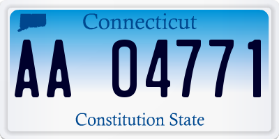 CT license plate AA04771