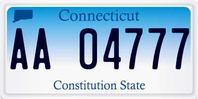 CT license plate AA04777