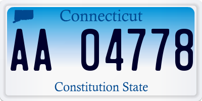 CT license plate AA04778