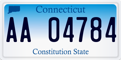 CT license plate AA04784