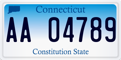 CT license plate AA04789