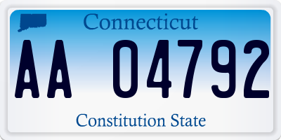CT license plate AA04792