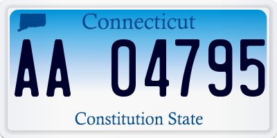CT license plate AA04795