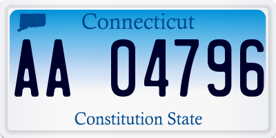 CT license plate AA04796