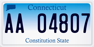 CT license plate AA04807