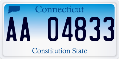 CT license plate AA04833