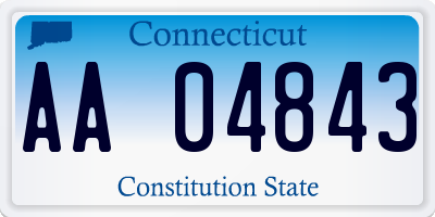 CT license plate AA04843