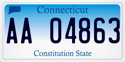 CT license plate AA04863